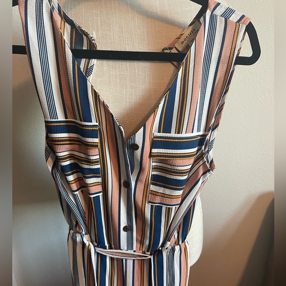 Monteau Multi Colored Pin Stripe Jumpsuit - Picture 4 of 10